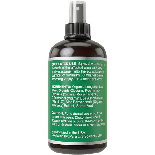 Longsheng Rice Water and Rosemary Hair Growth Spray for Women & Men - 4oz Vegan Scalp Treatment for Thickening, Moisturizing and Strengthening Dry, Weak Hair Avelisse