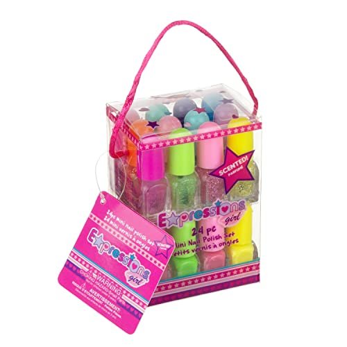 EXPRESSIONS 24-Piece Scented Nail Polish Value Pack – Non-Toxic, Water-Based Manicure & Pedicure Set for Girls Avelisse