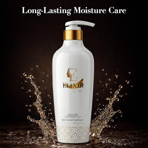 Elixir by Cocó March Hair Growth Conditioner for Women – Plant-Based, Paraben-Free, Anti-Frizz Deep Conditioner for Fuller, Stronger Hair, Curly Hair Friendly, 16.9 fl oz (500 ml) Avelisse