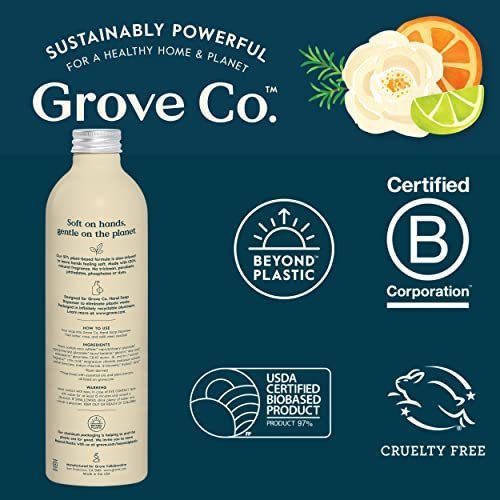 Grove Co. Hydrating Gel Hand Soap Refills (3 x 13 Fl Oz) - Plastic-Free, Natural Fragrances Avelisse