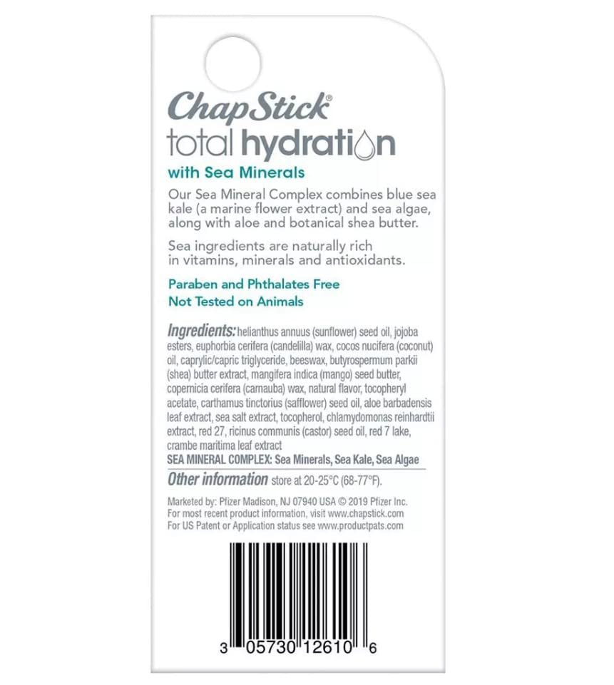Chapstick Total Hydration Sea Minerals Lip Balm - 0.12oz (Sheer Glow) - görsel 2