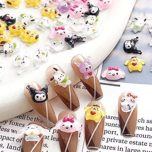 Akutoer 70PCS Kawaii Nail Art Charms - 3D Cute Cat Resin Jelly Gummy Candy Slime Nail Decorations for DIY - görsel 10