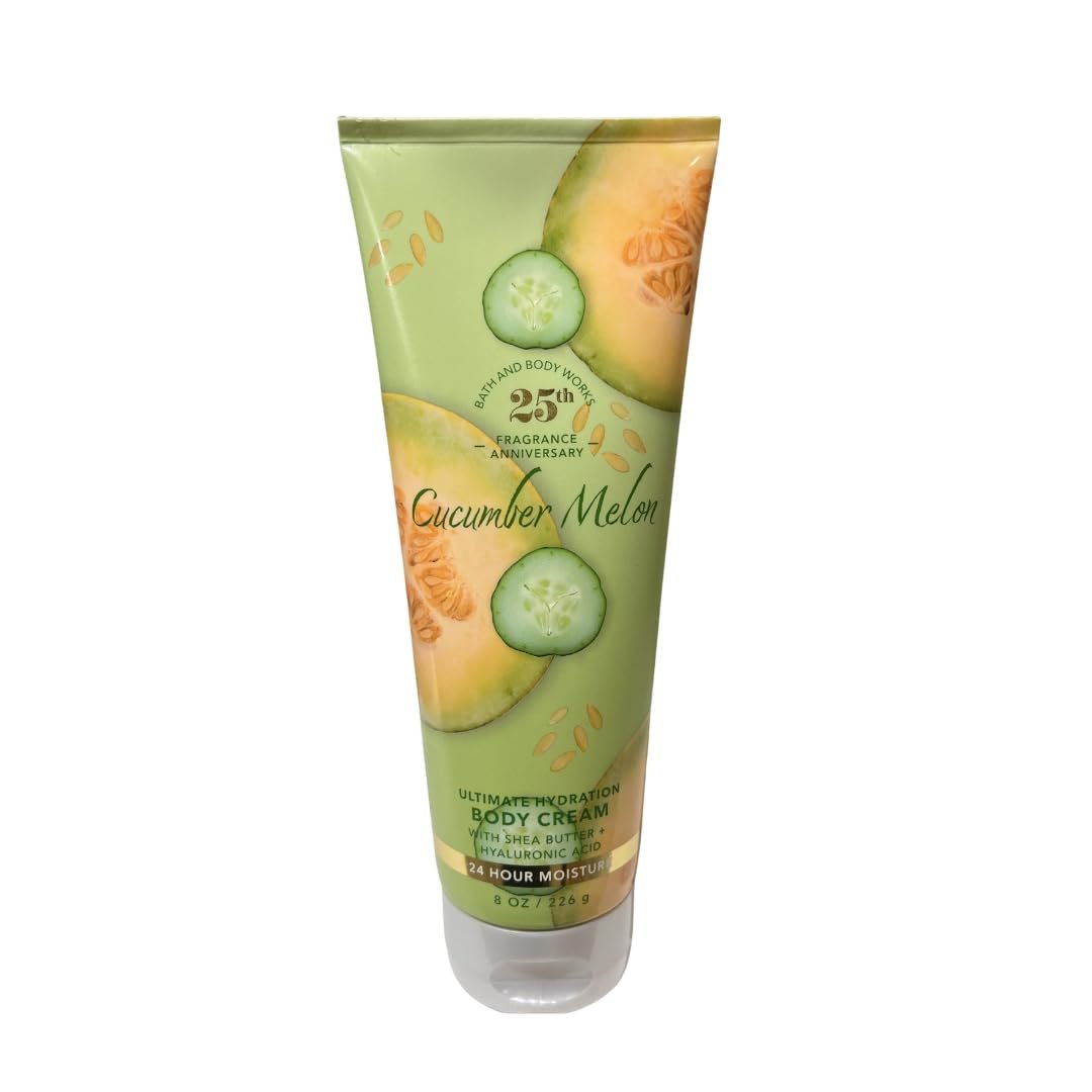 Bath & Body Works Cucumber Melon Fine Fragrance Mist 8 oz and Body Cream 8 oz Duo Avelisse