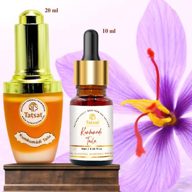 TATSAT Kumkumadi Oil for Glowing, Spotless & Wrinkle-Free Skin - Authentic Ayurvedic Face Oil with Organic Saffron, Anti-Aging & Moisturizing Taila, 10ml - görsel 13