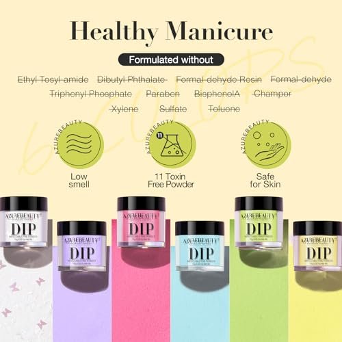 AZUREBEAUTY Dip Powder Nail Set - 6 Pastel Colors Spring Summer Collection, Starter Kit for French Art Manicure, No UV Lamp Needed - görsel 14