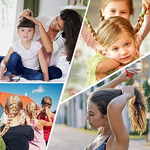 100 Pack Rainbow Cotton Hair Ties – Soft Seamless Elastics for Toddlers & Kids - görsel 14
