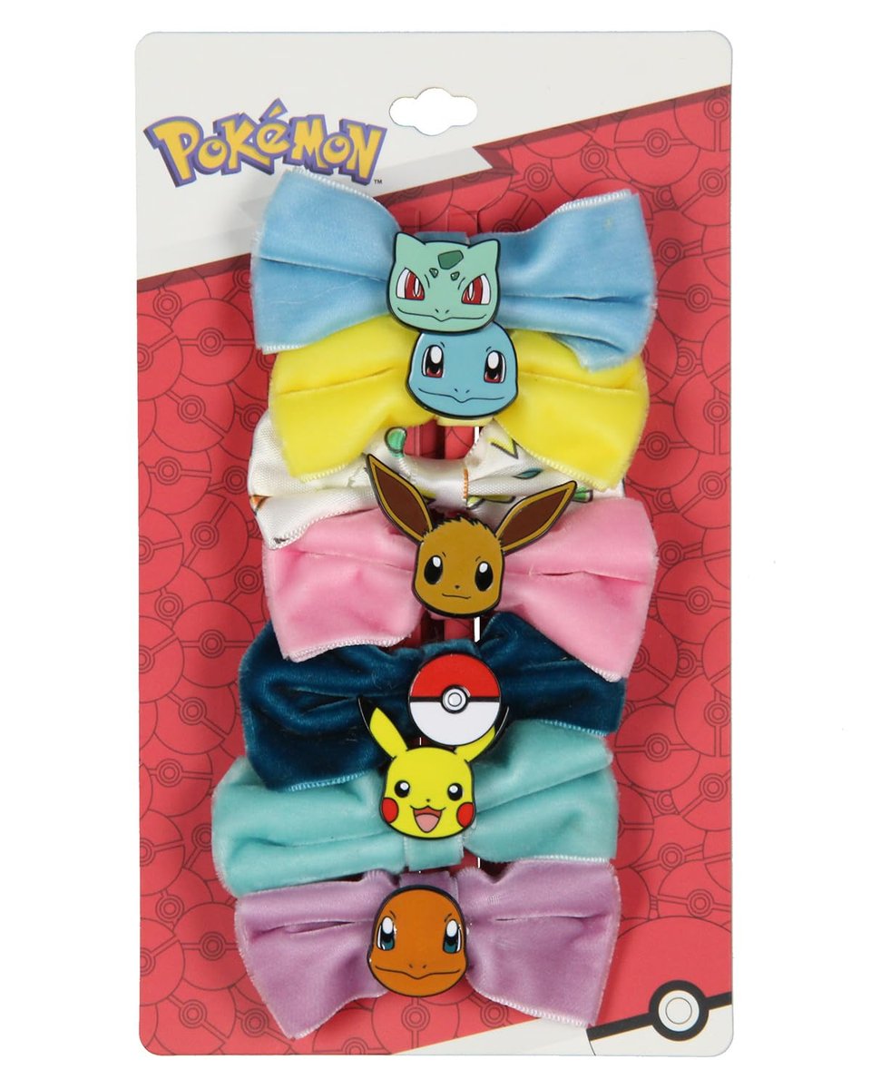 Pokemon Velvet Hair Accessories Set - 7 Alligator Hair Clips for Women & Girls - Multicolor Avelisse