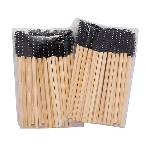 100-Pack Bamboo Handle Disposable Eyelash Brushes - Eco-Friendly Mascara Wands & Lash Extension Applicators (Black) - görsel 12
