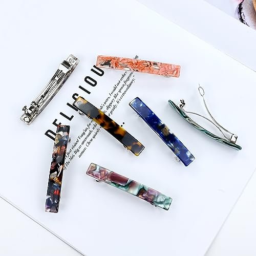 Cinaci 10 Pack 7.5cm Vintage Tortoise Shell Acetate French Hair Barrettes - Automatic Spring Clips for Women & Girls, Thin & Thick Hair Avelisse
