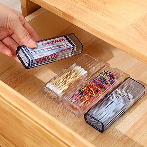 JIEDALIN 4 Pack Mini Travel Cotton Swab Case – Portable Transplastic PP Storage Box for Makeup Sponges, Cotton Swabs, Hair Ties, Floss & Cosmetics - görsel 14