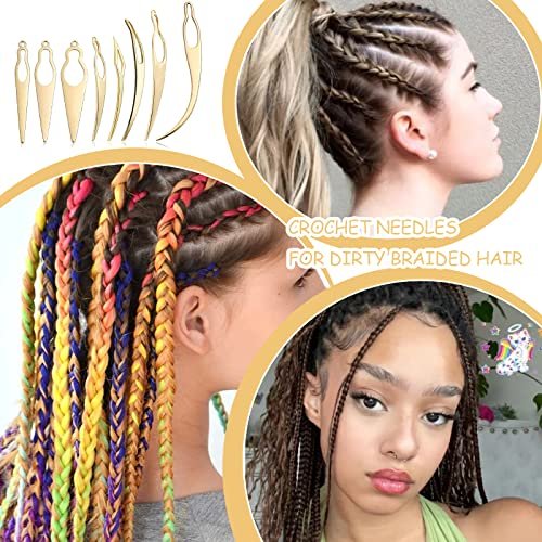 8 Pcs Interlocking Tool for Locs & Storage Velvet Bag – Dreadlock Crochet Needle for Hair Tightening, Loc Accessories for Sisterlocks – Gold Aluminum - görsel 10