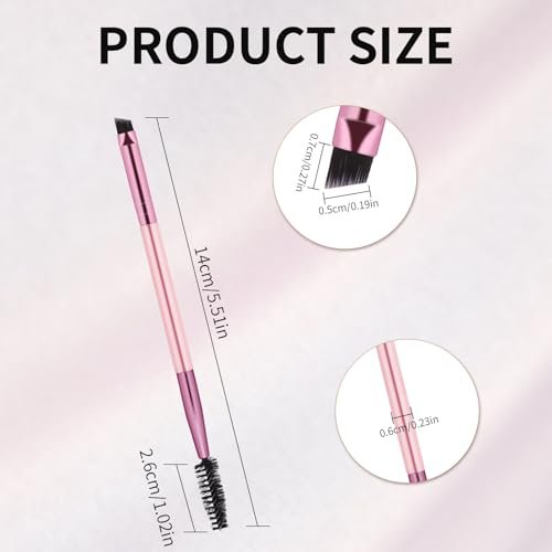 12-Piece Dual-Ended Brow Brush Set - Angled Eyebrow Brush & Spoolie for Precise Shaping & Filling - görsel 16