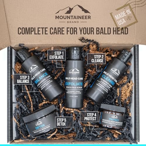 Mountaineer Brand Bald Head Exfoliator & Shampoo – Fresh Natural Scent, Exfoliating Scalp Scrub for Men, 4 oz Avelisse