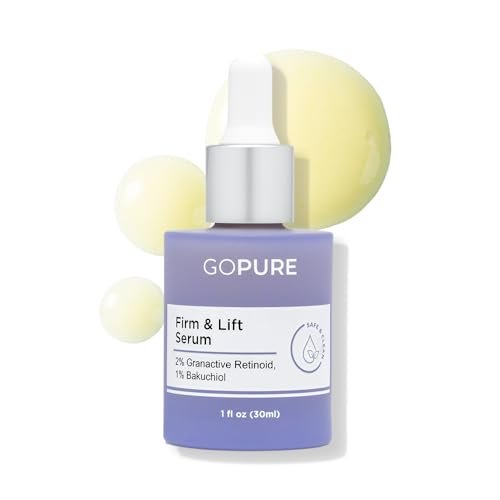 goPure Actives Firm & Lift Serum – Anti-Aging Retinol Serum for Smooth, Glowing Skin with Bakuchiol for Collagen Support, 1 fl oz Avelisse