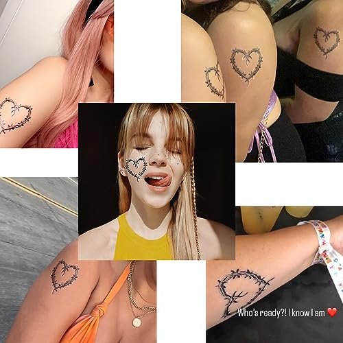QualityLife Karol Temporary Tattoos - 20 Multicolor Heart Designs, Easy to Apply, Waterproof & Long-Lasting - görsel 10