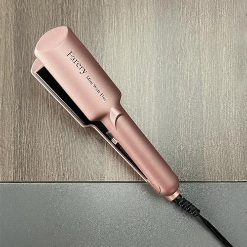 Farery Mini Flat Iron for Short Hair - 1.5 Inch Ceramic Hair Straightener with Argan Oil, Fast Heat, Anti-Scald, Dual Voltage Travel Iron with Storage Bag (Rose Gold) Avelisse