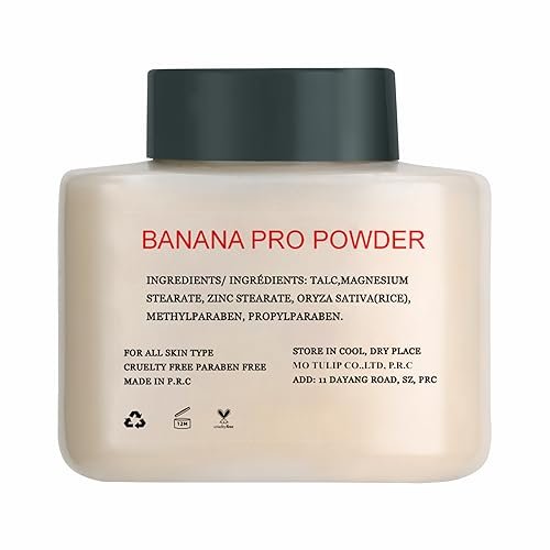 MO TULIP Banana Pro Loose Baking Powder - Long Lasting Makeup Setting Face Powder for Medium Skin Tones (1.5 oz) Avelisse
