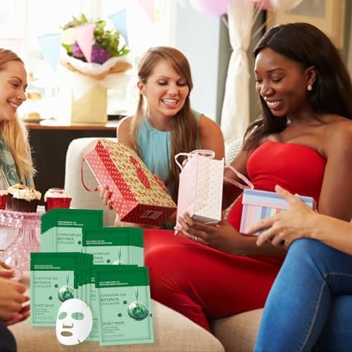 YAFUSIPE Collagen Face Sheet Mask Anti Aging Skin Care - 10 Pack with Retinol for Fine Lines, Wrinkles, Moisturizing - görsel 12