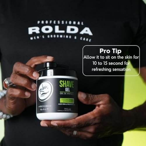 Rolda Refreshing Shave Gel for Sensitive Skin - Clear Non-Foaming Shaving Gel for Men with Aloe Vera & Pro-Vitamin B5 (17.63oz | 500g) Avelisse