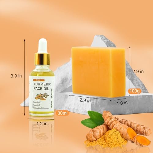 MR.A Turmeric Soap Bar & Oil Set: Natural Vitamin C Infused Face & Body Cleanser, Soothing & Hydrating Skincare for All Skin Types - görsel 14