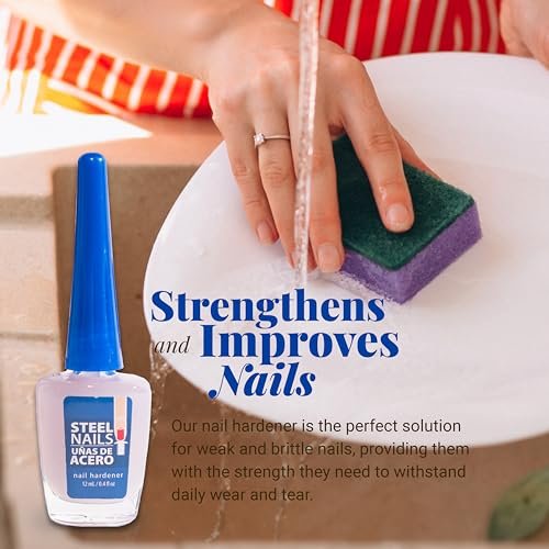 Amen Beauty Steel Nails: Nail Strengthener & Clear Nail Polish for Damaged Nails – Hardener & Growth, Keratin Treatment, Extra Strength (0.4 Fl Oz, Nude) - görsel 14