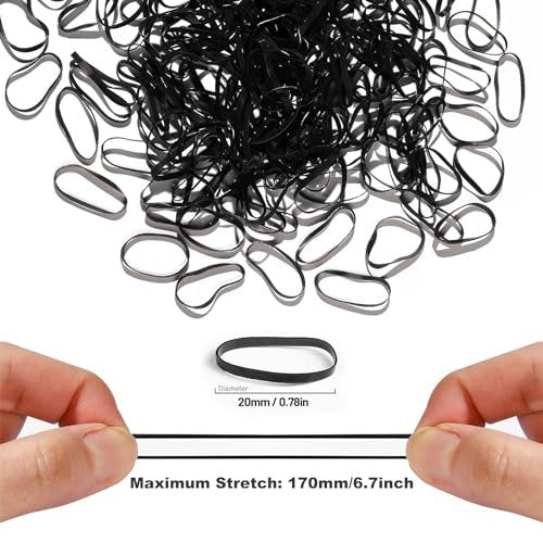 2000 PCS Hair Bands, Elastic Hair Ties with 2 Topsy Tail Tools - Non-Slip Small Hair Rubbers for Ponytails, Black Avelisse