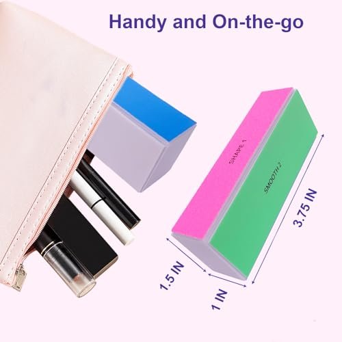 4-Way Nail Buffer Block (4 Pack) – Nail Shine Buffer for Natural & Acrylic Nails, 120/240/600/3000 Grit Fingernail File & Polisher - görsel 14