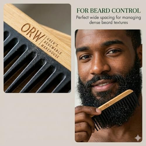 Wide Tooth Comb for Curly Hair – Bamboo Detangling Comb for Wet Hair, Shower Safe, Bakelite Reinforced, Durable, SGS REACH Tested Avelisse