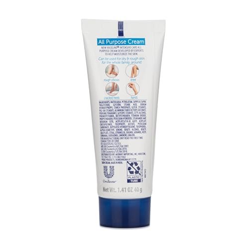 Vaseline Intensive Care All Purpose Cream for Rough, Cracked Skin Relief, 1.41 oz Tubes (Pack of 6) - görsel 10