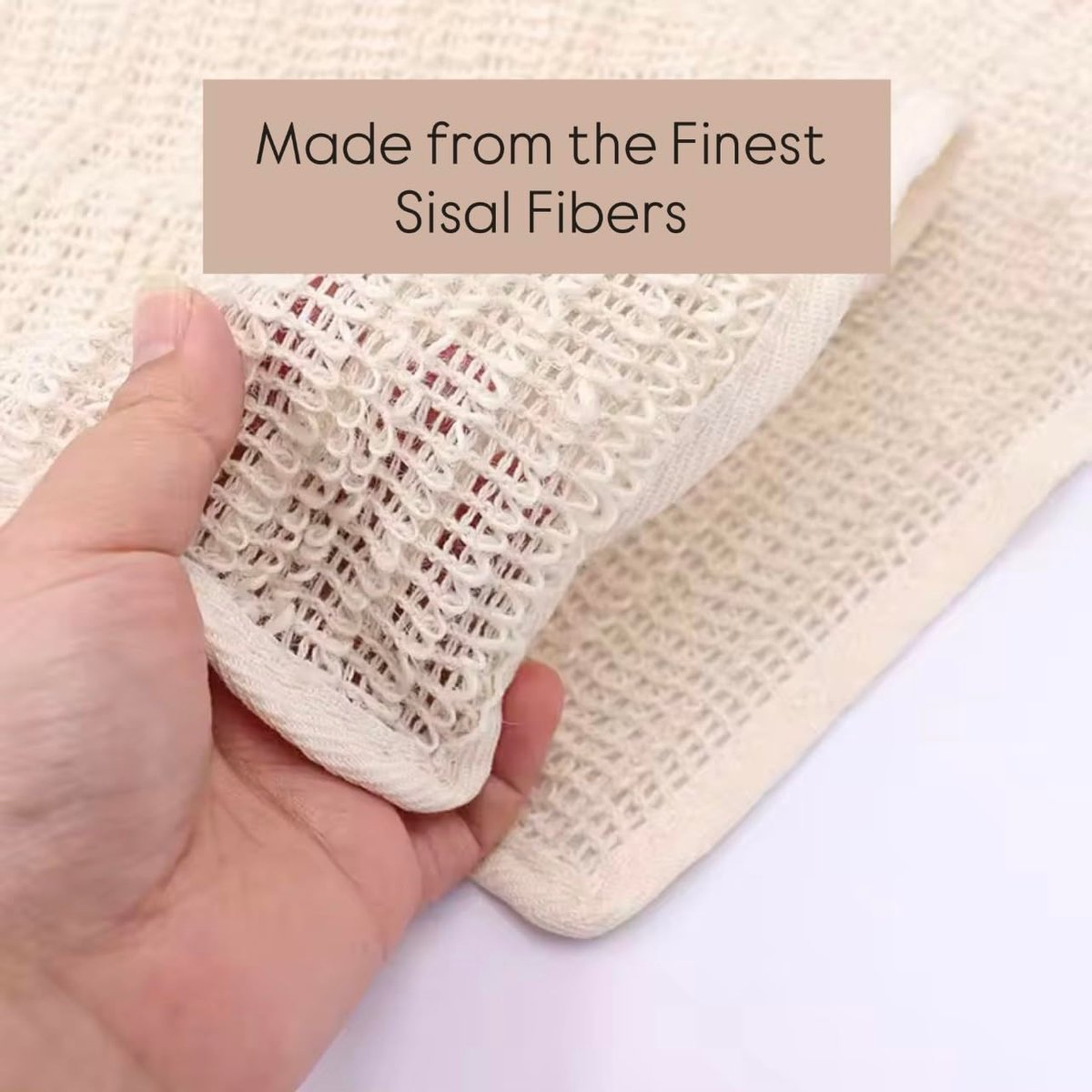 100% Natural Sisal Washcloth - Gentle Exfoliation for Smoother Skin - Durable & Reusable Face & Body Cloth - Biodegradable - Removes Dead Skin Cells (3 Pack) Avelisse
