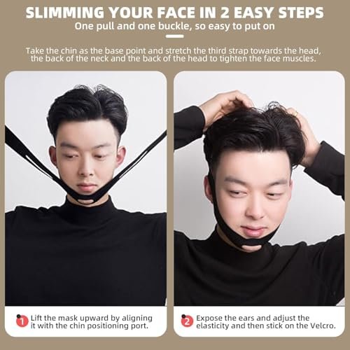 V-Line Lifting Mask - Double Chin Reducer & Face Shaper with High-Elastic Fit, Reusable Chin Strap & Depuffing Tape for Skin Tightening, Sagging Skin Relief & Slimming for Men and Women - görsel 14