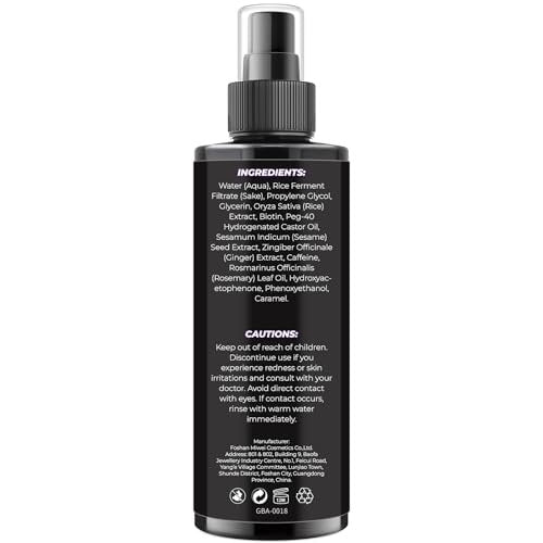 GIFBEA Organic Black Rice Water Hair Growth Serum Spray, 5 Fl Oz, Rosemary Scent, For All Hair Types, With Biotin, Castor Oil, Caffeine, Hair Loss Treatment - görsel 16