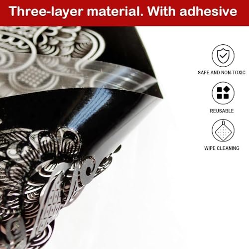 9 Sheet Henna Tattoo Stencils Kit - Reusable Self-Adhesive Henna Templates for Hand & Forearm, Indian & Arabian Designs - görsel 12