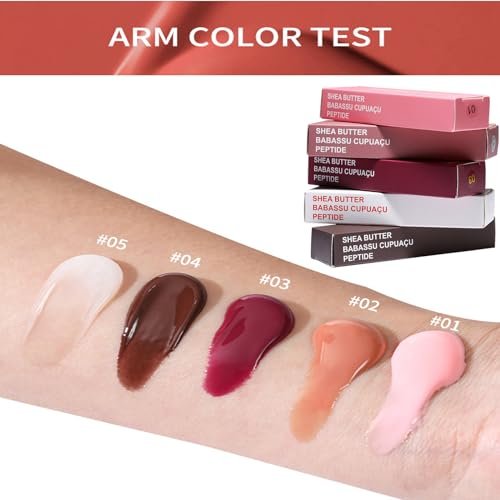DENESTUP Lip Jam Hydrating Lip Gloss Set - 5 Nude Glitter Glossy Plumping Lipglosses with High Shine Glass Finish - görsel 18