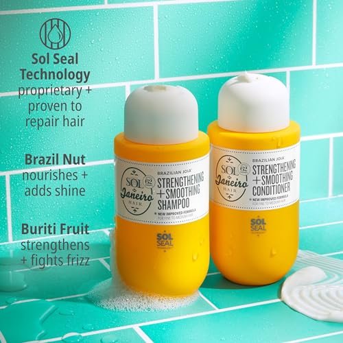 Sol de Janeiro Ultimate Shower Bundle: Travel Size Mini Brazilian Play Moisturizing Shower Cream Gel Body Wash + Brazilian Joia Damage Repairing Shampoo and Conditioner Set Avelisse
