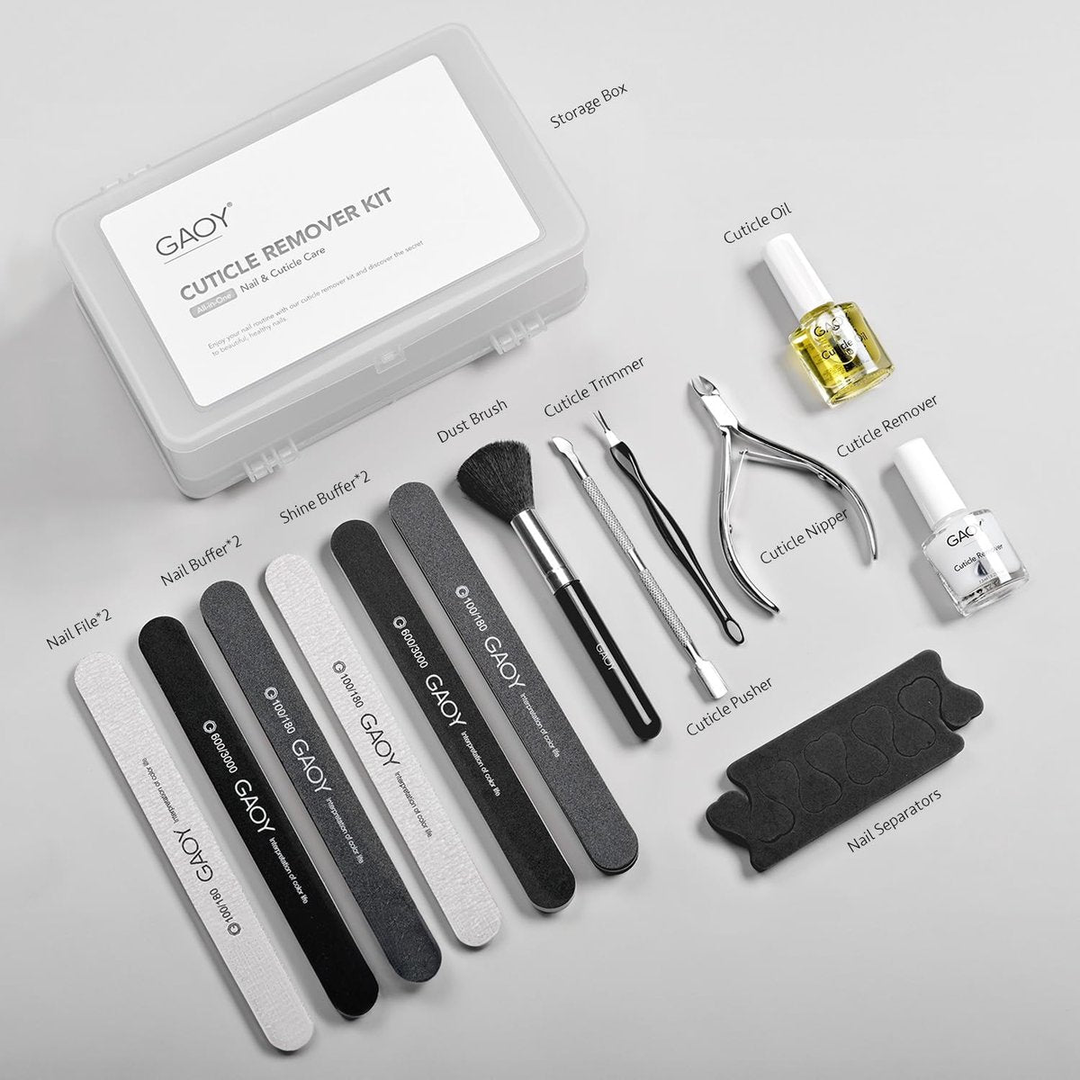 GAOY Cuticle Remover Kit - All-in-One Professional Nail Care Set with Cuticle Trimmer, Nipper, Nail Oil & Softener for Home & Salon Use - görsel 12