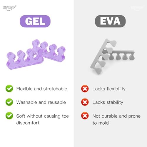 Toe Separators for Women - Pedicure Toe Spacers & Spreaders for Nail Painting, Yoga & Relaxation - Gel Silicone Toe Separators for Toenail Polish (2 Pairs, Blue & Purple) - görsel 14
