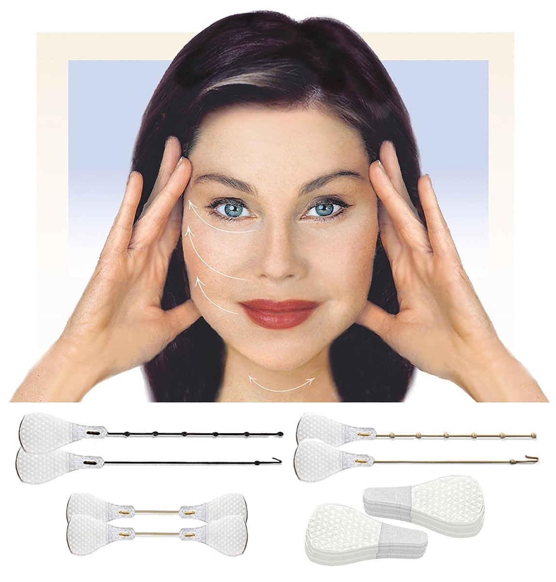 Secret Lift Original - 80 Piece Instant Face, Neck and Eye Lift Tape Kit, Invisible Lifting Tapes and Bands (Light & Dark) Avelisse