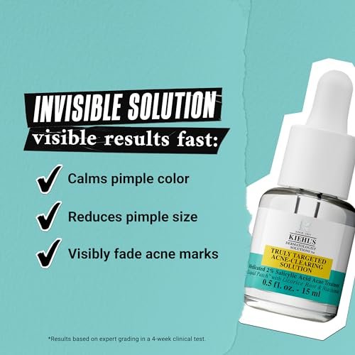 Kiehl's Truly Targeted Acne-Clearing Pimple Patch with 2% Salicylic Acid, Invisible Liquid Spot Treatment, 4% Niacinamide & 0.2% Licorice Root - 0.5 fl oz Avelisse