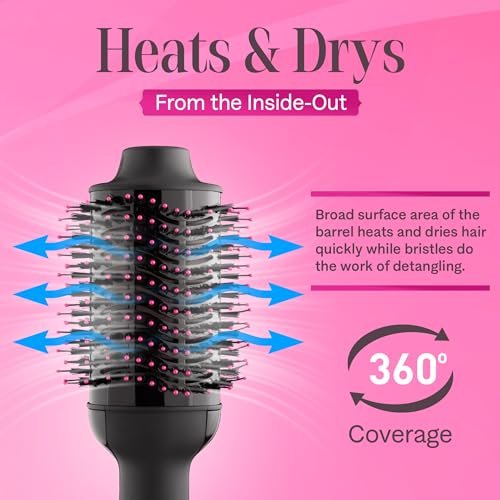 Asani 4-in-1 Hair Dryer Brush - Blow Dryer, Comb, Curling & Straightening Brush - Anti-Frizz Ceramic Titanium Barrel for All Hair Types (120V) Avelisse
