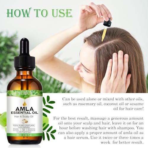 FSLHCY Amla Oil 60ML - Natural & Vegan Hair Oil for Healthy Hair Growth, Promotes Thicker, Fuller, Shinier Hair for Men and Women - görsel 14