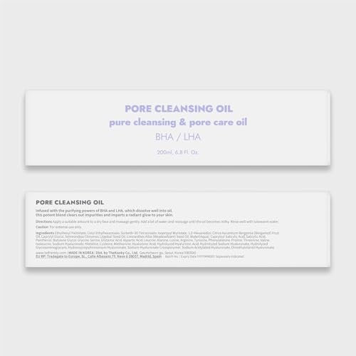 FRANKLY Pore Cleansing Oil – Deep Makeup Remover & Blackhead Cleanser with BHA, LHA, Amino Acids & Hyaluronic Acid for All Skin Types | Korean Skin Care | 6.8 fl oz Avelisse