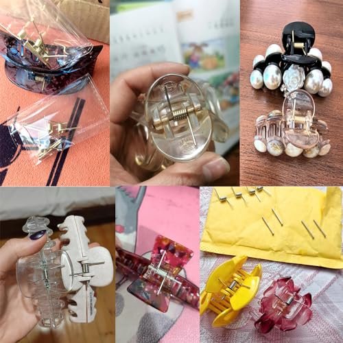 ArrErr 8 Set Hair Claw Clip Spring Replacement with Central Axle Rod for Large Medium Claw Clips Hairpin Square Rectangle Butterfly Jaw Clamp Repair Parts - görsel 14