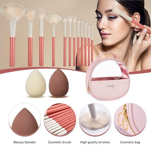All In One Makeup Kit – Complete Travel Makeup Set for Women with Foundation, Eyeshadow Palette, Lipstick, Eyeliner, Mascara, Contour Stick & Cosmetic Brushes Avelisse