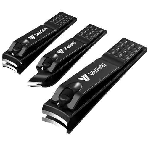 VANWIN German Nail Clippers for Men, 4-Pack Ultra Sharp Matte Stainless Steel Fingernail & Toenail Clippers with Glass Nail File, Nail Cutter Set, Stocking Stuffers for Men Women Black - görsel 16