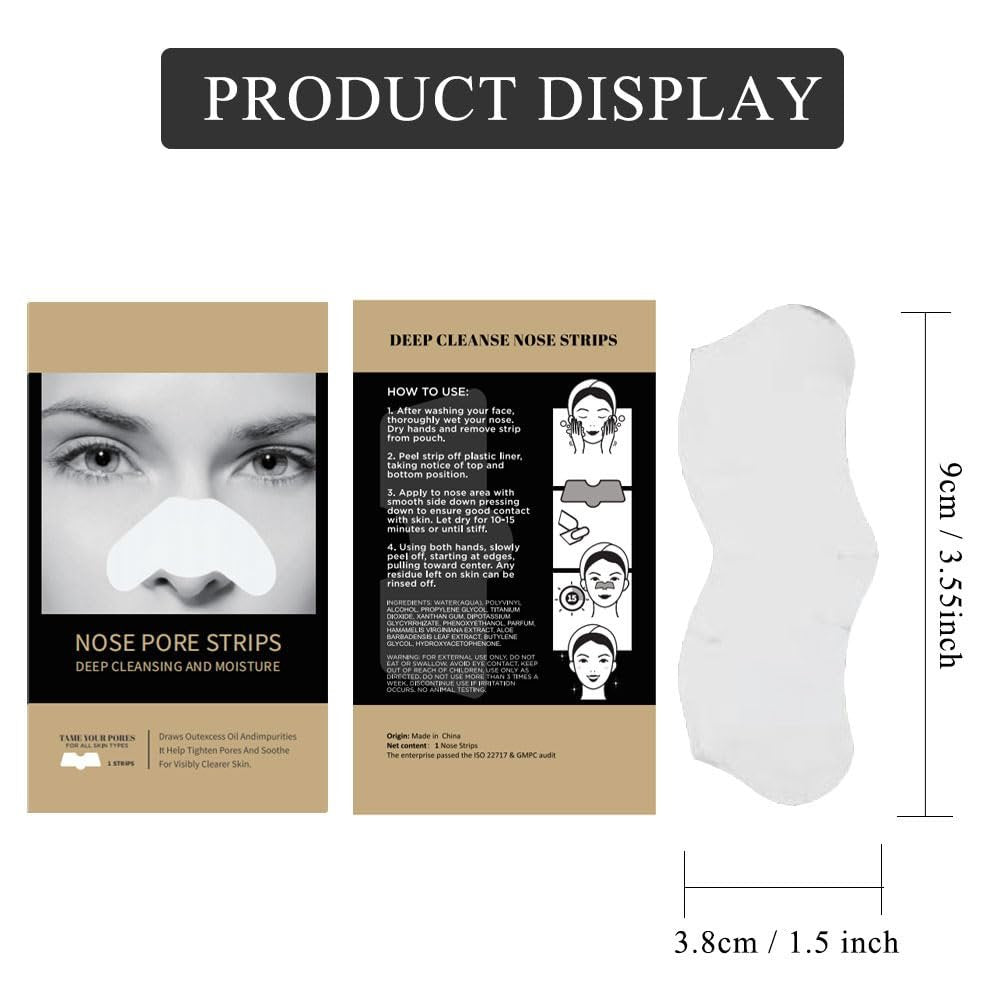 Caunmy Blackhead Remover Nose Pore Strips - Deep Cleansing & Moisturizing Clear-Up Strips for Blackheads, 20 Count, Unisex - görsel 13