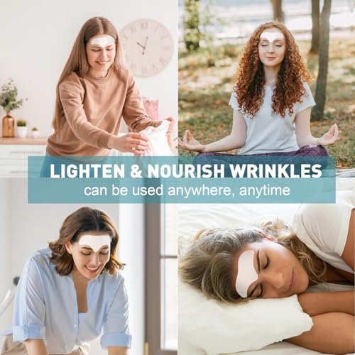 YHOVID 28 Pcs Forehead Wrinkle Patches - Anti Wrinkle Facial Patches with Collagen and Vitamin E for Overnight Use to Smooth Fine Frown Lines & Wrinkles - görsel 14