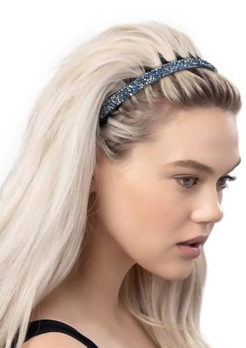Huachi 4-Pack Fashion Rhinestone Headband for Women – Non-Slip Comb Headbands with Teeth, Crystal Diamond Hairband, Sparkly Hair Accessories (Black, Gray, Silver, Navy) - görsel 16