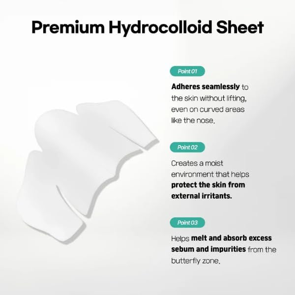SLLIGHT Centella Poreless Patches – Hydrocolloid Nose Patches for Blackhead Removal & Sebum Control with Centella Asiatica | Korean Skincare | 8 Count - görsel 7