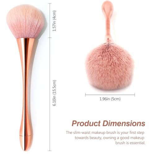 Super Large Mineral Powder Brush Set - Grade Color, 2 Pcs Bronzer Makeup Brush & Soft Fluffy Foundation Brush - görsel 14